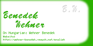 benedek wehner business card